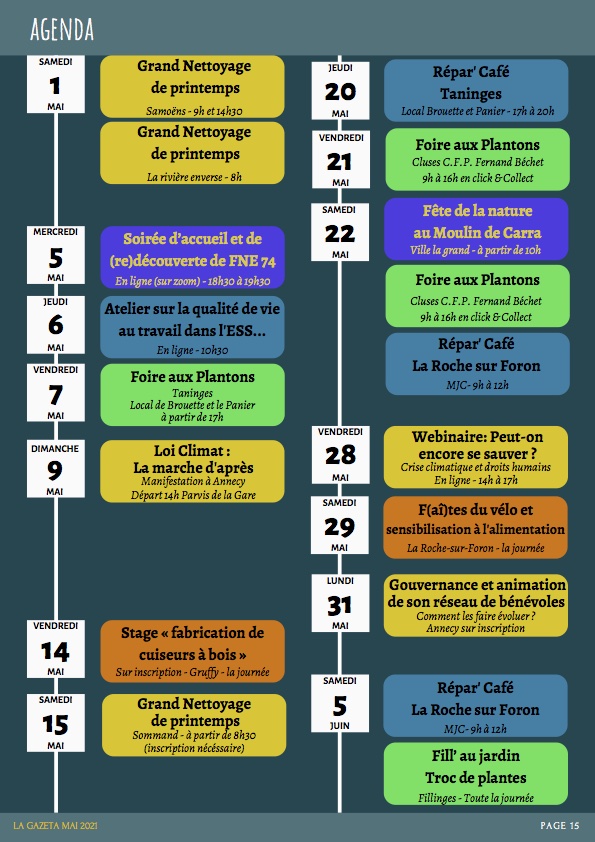 La Gazèta Mai 2021 agenda La Gazèta Mai 2021 agenda