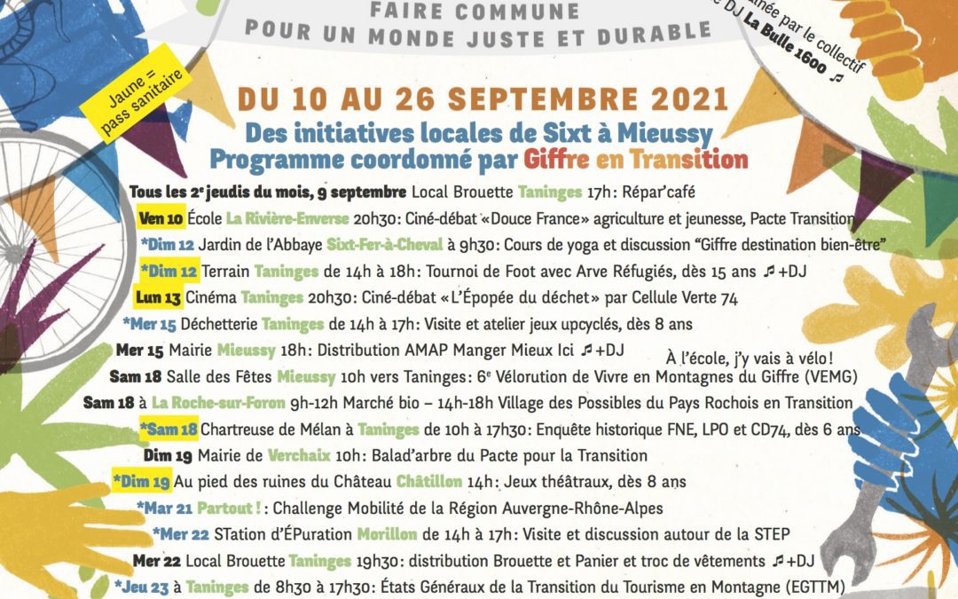 Programme de la Fête des Possibles 10-26 sept. 2021