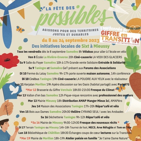 Programme de la Fête des Possibles 8-24 sept. 2023